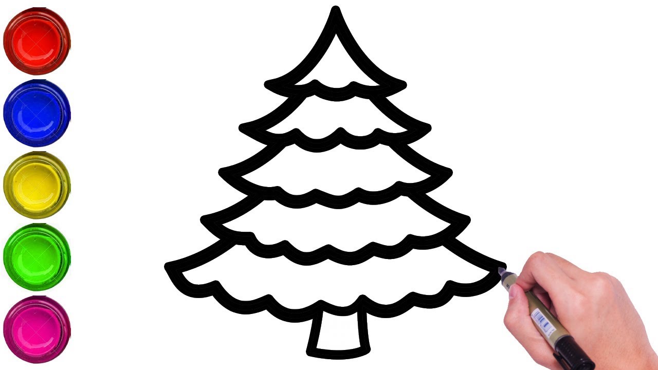 HOW TO DRAW CHRISTMAS TREE EASILY DRAW CHRISTMAS TREE STEP BY STEP