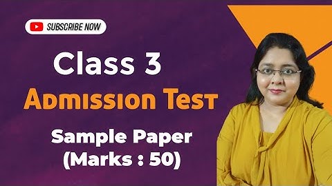 Class 3 Entrance Test Sample Paper II Math  (Set 5) Marks 50 II Admission Test Question & Ans