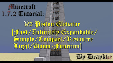 Minecraft (1.8+) Piston Elevator V2 [Fast/Compact/Infinite/Down-Function]