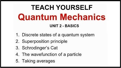 Teach Yourself Quantum Mechanics - Unit 2: Basics