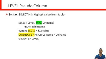 Pseudo Columns: LEVEL