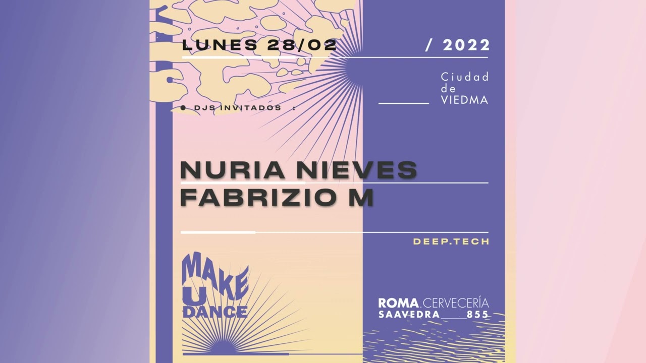 Παρακολούθηση NURIA NIEVES b2b FABRIZIO M | Ciclo MUD @ Cervecería Roma, Viedma, Río Negro στο YouTube Παρακολούθηση NURIA NIEVES b2b FABRIZIO M | Ciclo MUD @ Cervecería Roma, Viedma, Río Negro στο YouTube