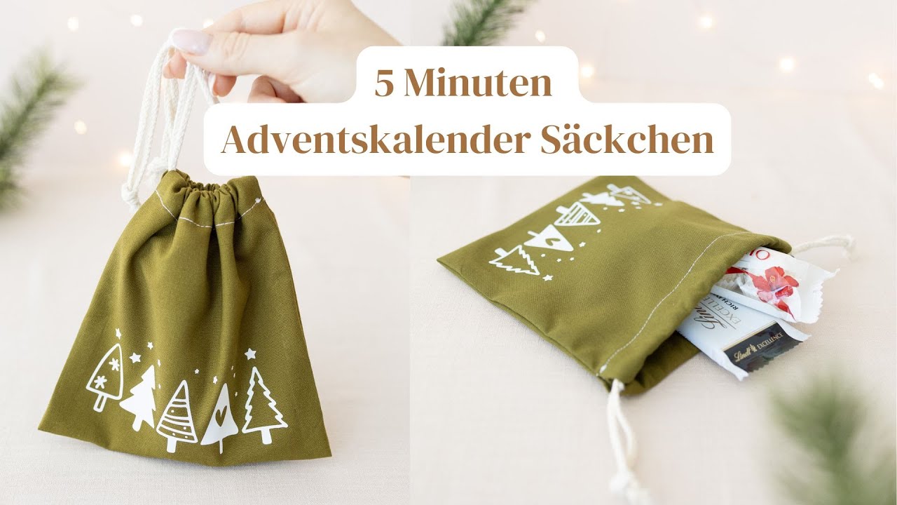 Adventskalender Säckchen aus nur 4 Nähten nähen | Stoff-Säckchen Anleitung für Nähanfänger