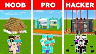 Minecraft NOOB vs PRO vs HACKER : SAFEST FAMILY HOUSE CHALLENGE in minecraft / Animation