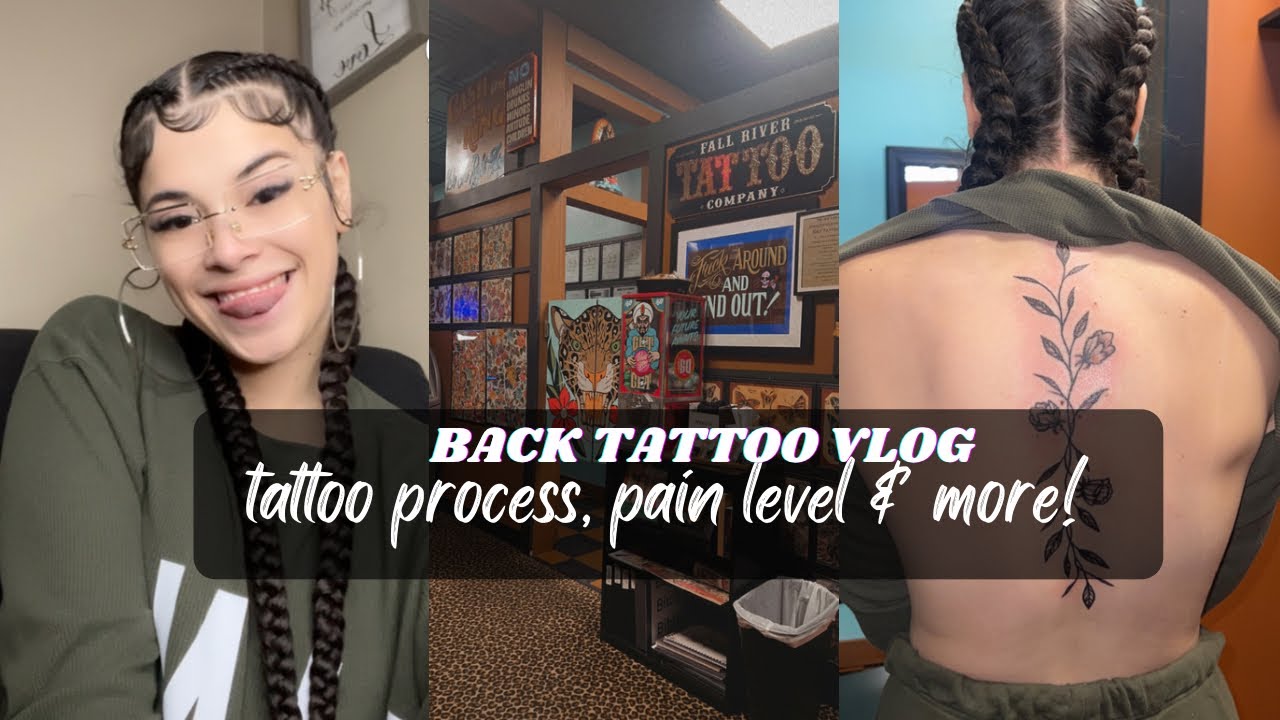 BACK TATTOO VLOG✨ | tattoo process,  pain level, & more!