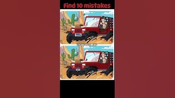 SPOT 10 MISTAKES BETWEEN DRIVING PIC🤯😞#brainteaser #puzzle #find #youtubeshorts #differences #shorts