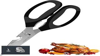 8" Sharp Heavy Duty Kitchen Scissors Stainless Steel Food Scissors Multi Purpose