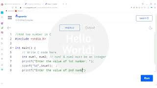 Add two numbers in C program | Tutorial for beginners