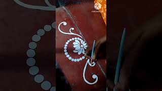 Simple Border Alpona Using Acrylic Colour