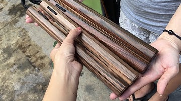 Côn nhị khúc Gỗ Mun Sọc thương hiệu Trần Long