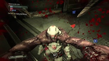 DOOM multiplayer tearing 6 enemies to shreds with the baron of hell