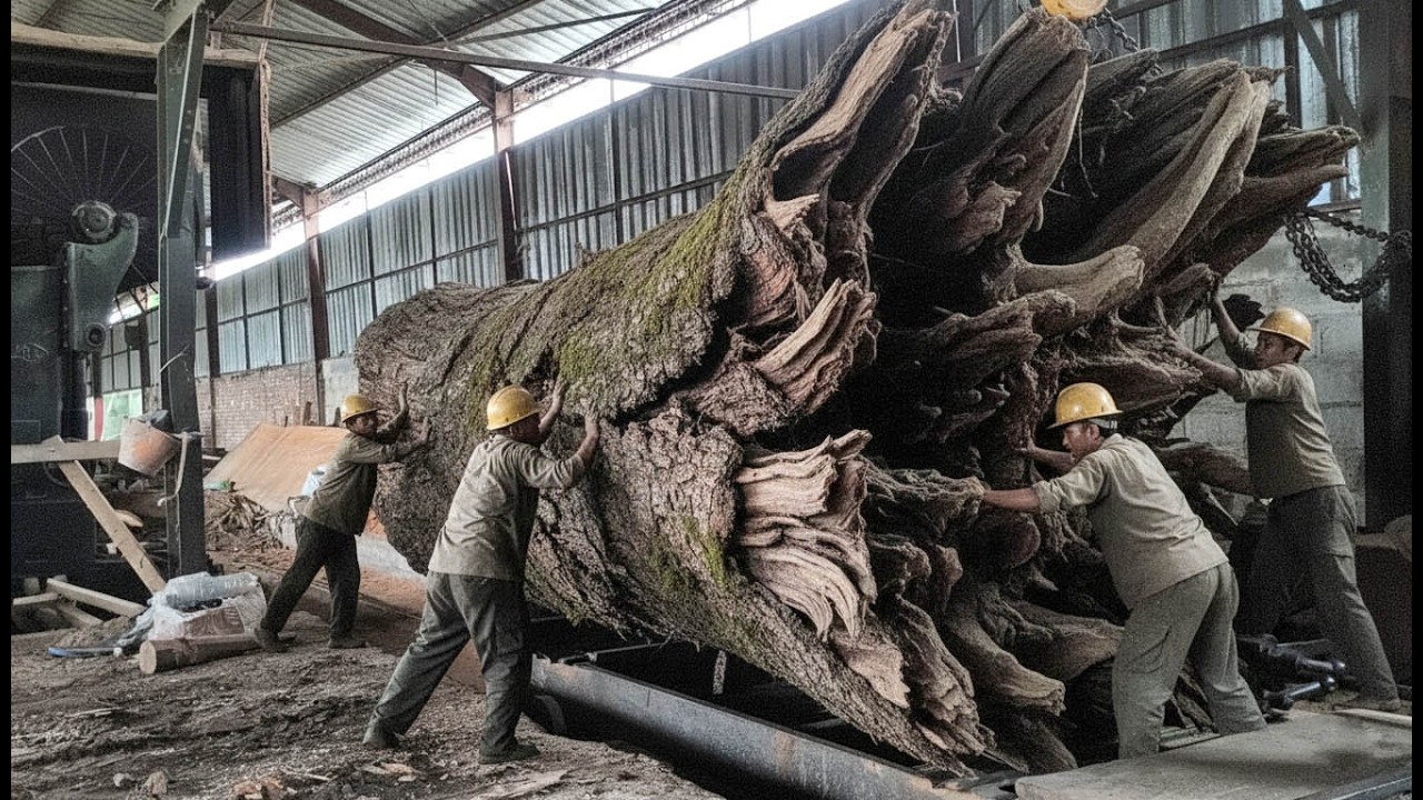 🌲SHREDDED by the Saw‼️ Cutting a Massive Trembesi Tree Destroyed by a Typhoon I Sawmill🌲
