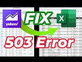 FIX ✅ Yahoo Finance 503 Error in Excel (Stock Price Updates) #exceltips
