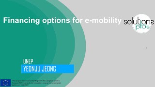 SOLUTIONSplus E-course 1: Financing options for e-mobility