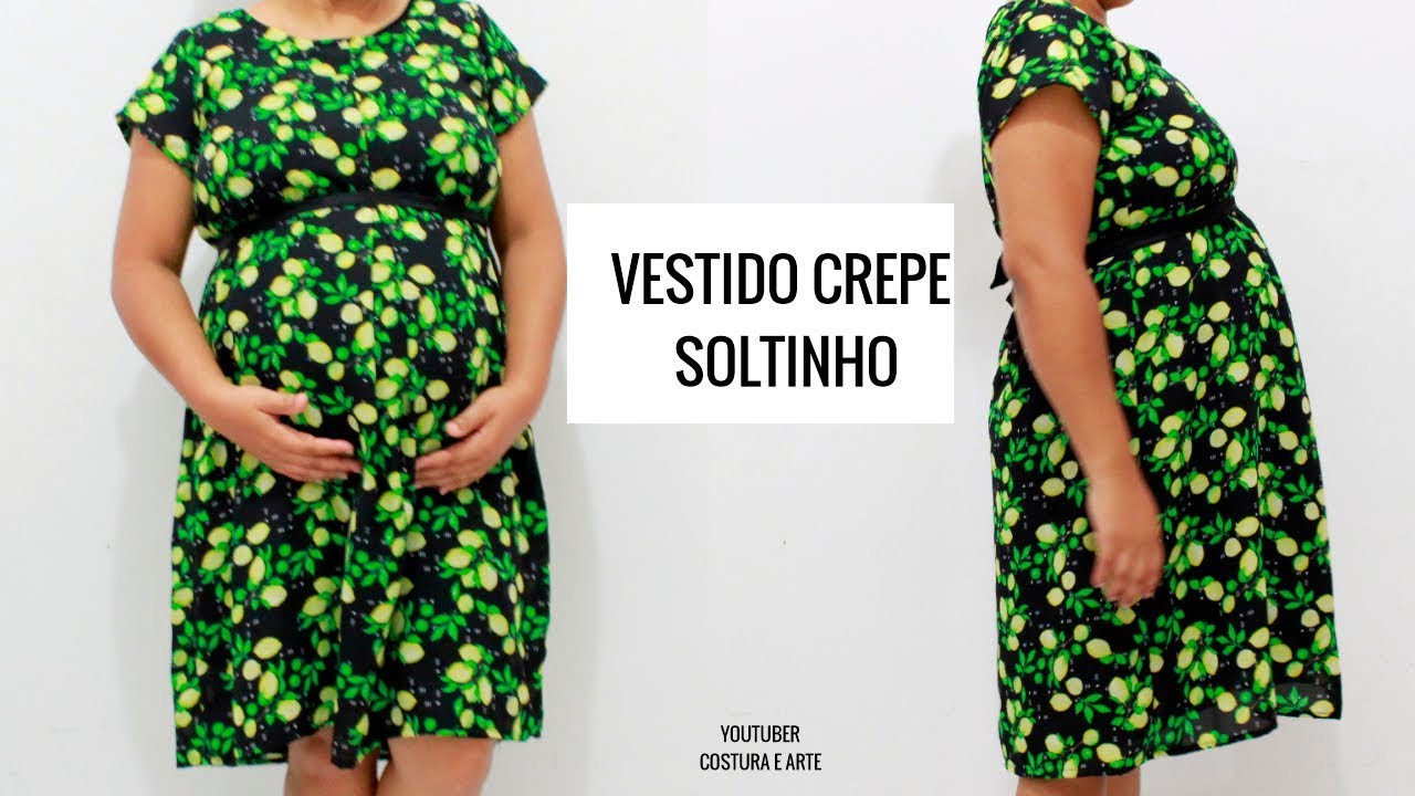 vestido soltinho de crepe