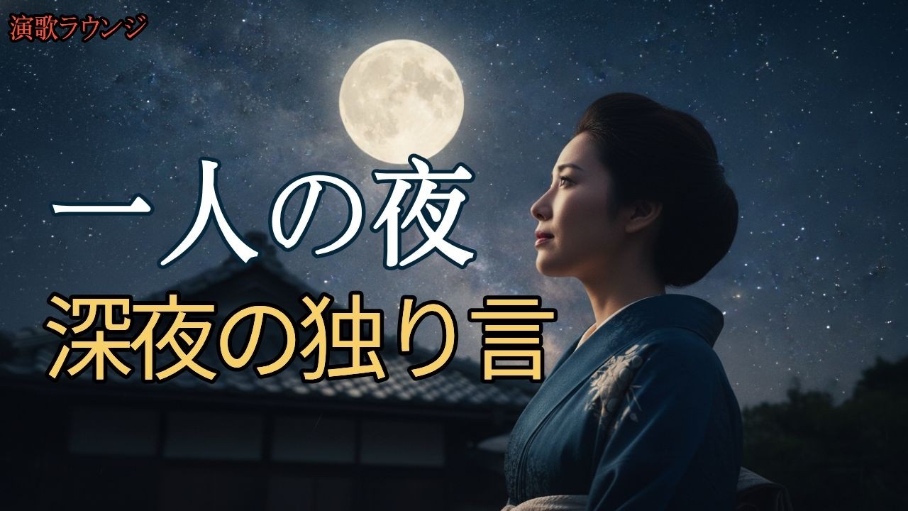 昭和演歌名曲集【夜に一人静かに】| 深夜の独り言・静寂の中の涙・月明かりに問う 他10曲 | 眠れる演歌メドレー | 演歌ラウンジ vol.165