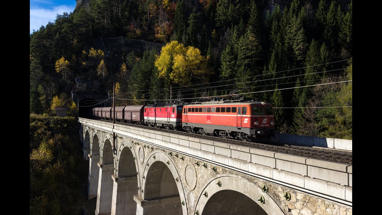 Bahnverkehr am Semmering: Blutorange 1142er uvm. am 21.10.13