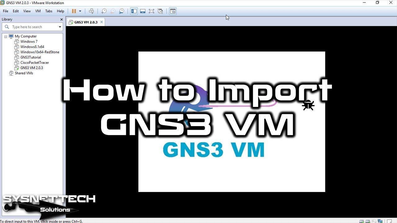 vmware workstation player and gns3 vm issues