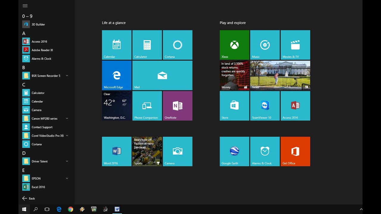 How To Make Full Screen Start Menu In Windows 10 Youtube