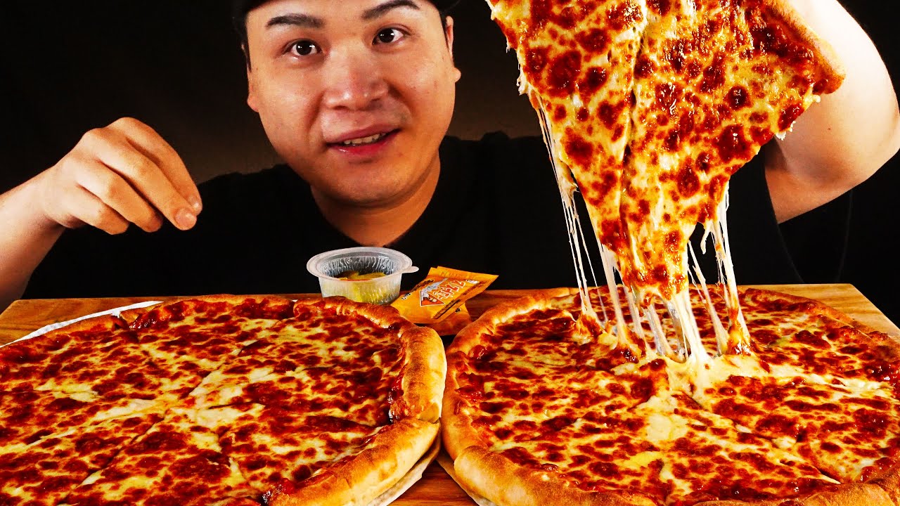 Пицца Сырная бомба Мукбанг! Реальный звук АСМР