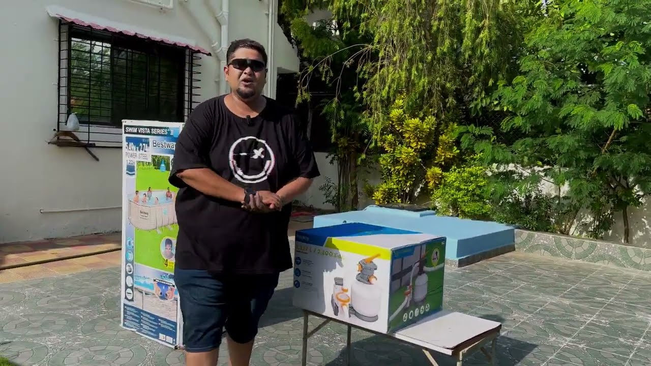 Bestway Oval Swim Vista 2 Pool with Aquaclear Sand Filter | Backyard Pool Installation