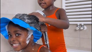 Step by step washing our hair 