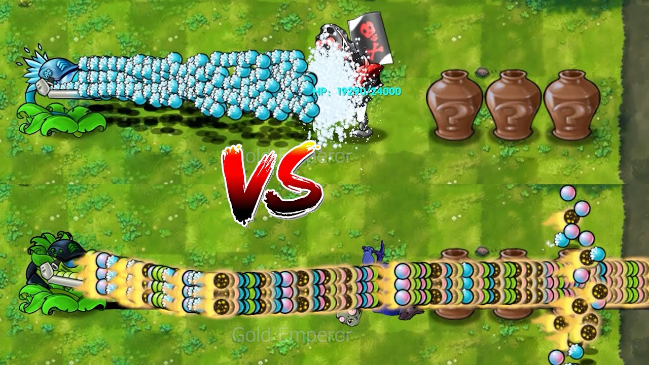 PvZ Fusion 3.2 -All Pea Plants With Rapid Fire Vs 4 Random Zombie Vase Breakers-P80-Who's strongest?