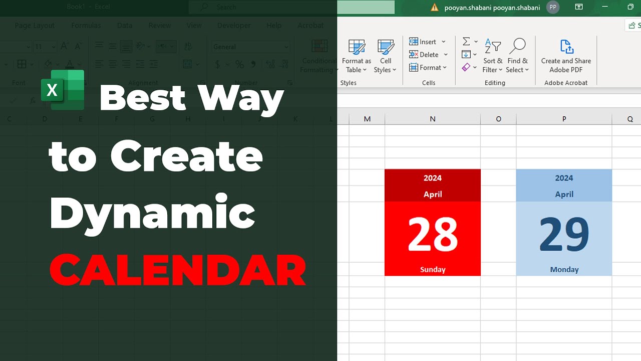 Creating a Dynamic Calendar Using Simple Formulas & Conditional ...
