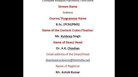 Complex Analysis-3(Harmonic Functions, Harmonic Conjugate)