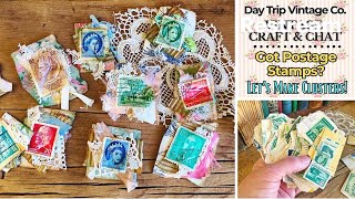 Quick & Easy Postage Stamp Clusters - Junk Journal Ephemera - Vintage Craft & Chat #craftwithme