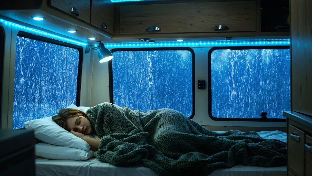 🌧️Massive Thunderstorm in a Warm Camper 🚐🌩️