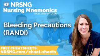 Bleeding Precautions Randi Nursing Mnemonics, Nursing School Study Tips