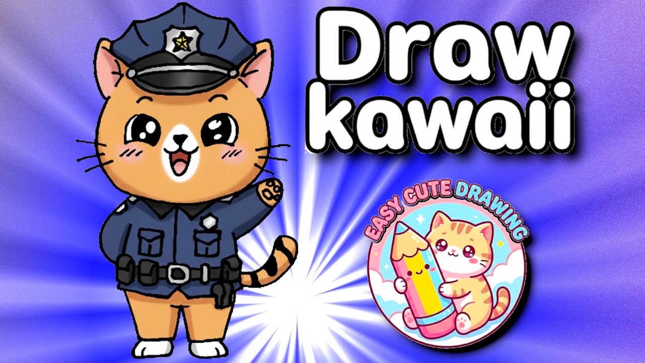 Very Easy Police Cat Line Art – Anyone Can Draw This 🐱👮