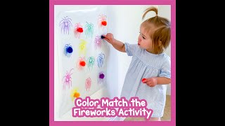 Career Overview Color Matching Activity for Toddlers - Fireworks-Themed!