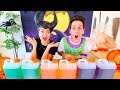 3 COLORI DI COLLA SLIME CHALLENGE DI HALLOWEEN!!