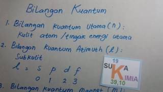 Cara mudah belajar bilangan kuantum . kimia sma.