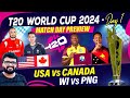 T20 world cup 2024  match day 1  usa vs canada  west indies vs png  preview  arv loshan sports