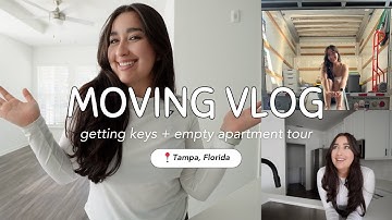 MOVING VLOG 2 📦 GETTING KEYS, EMPTY APARTMENT TOUR, CLEANING | tampa, florida