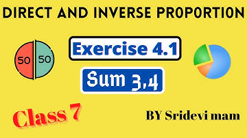 7th maths tamil Term 1 Chapter 4 direct and inverse proportion exercise 4.1 sum 3 4 tn samacheer std