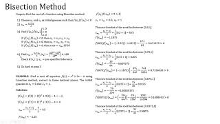 Bisection Method Bracketing Method