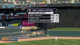 HOU@MIN: Statcast tracks Carter's long home run