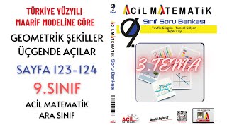 9.Sınıf Soru Bankası 3.Tema Üçgende Açılar Sayfa 123-124