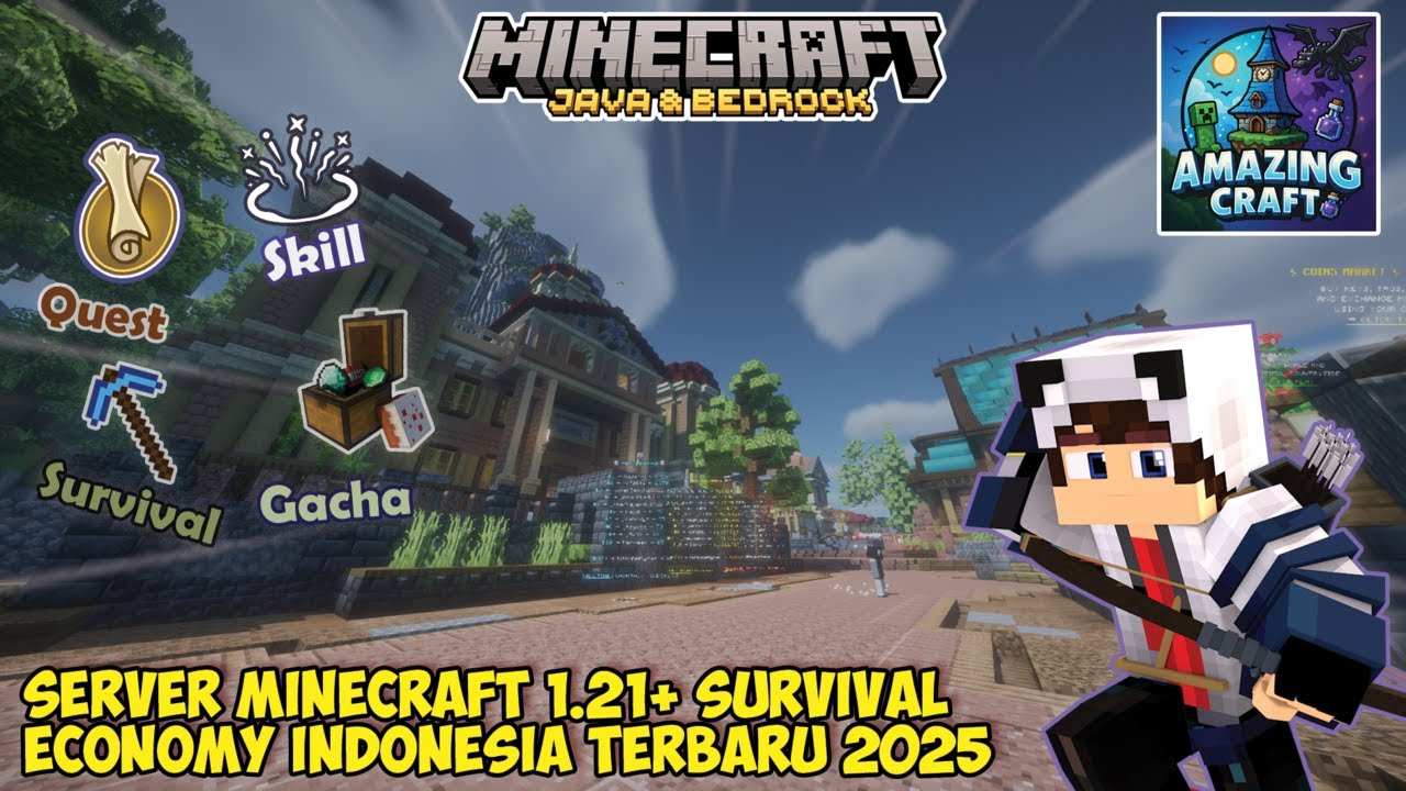 SERVER MINECRAFT 1.21+ SURVIVAL 2025 TERBAIK - AMAZING CRAFT MINECRAFT ...