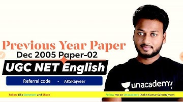 UGC NET English June 2005 Part-03 Detailed Solution | AKSRajveer | Literature Lovers