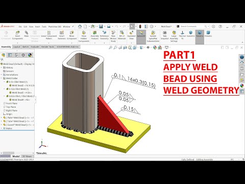 Part1-Apply Weld Bead Using Weld Geometry in SolidWorks Assembly