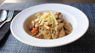 Creamy Pork Stew - Pork Stewed with Cider and Cream - Easy Autumn Stew Recipe