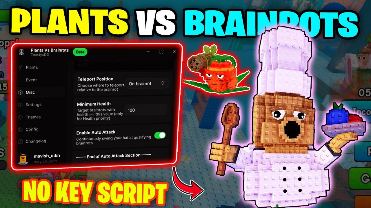 [NEW🔥] ToastyxDD PLANTS VS BRAINROTS SCRIPT *No Key* AUTO HIT, AUTO FARM, SELL BRAINROTS, BUY SEEDS