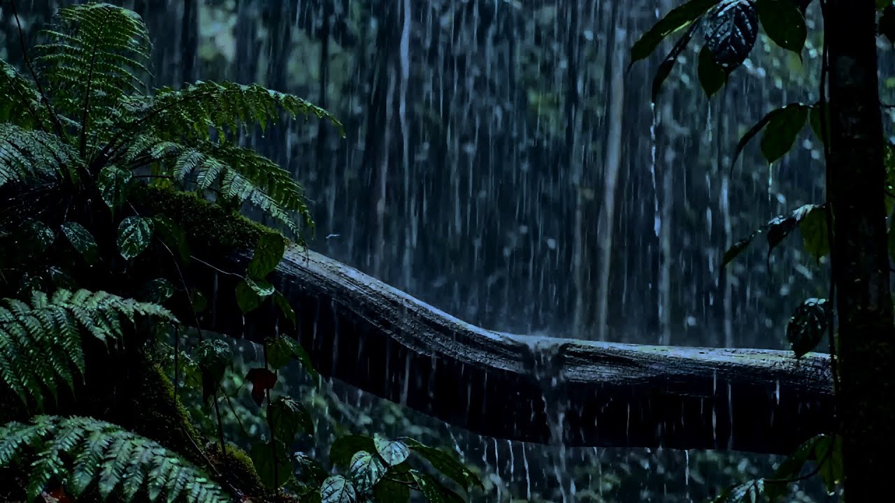 🌙 Heavy Rainfall in a Dark Forest — Calm Sleep Ambience & Anxiety Relief Rain Sounds 💧