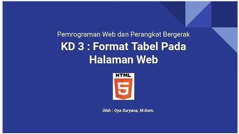 Presentasi Format Tabel Pada Halaman Web