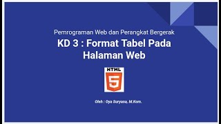 Presentasi Format Tabel Pada Halaman Web